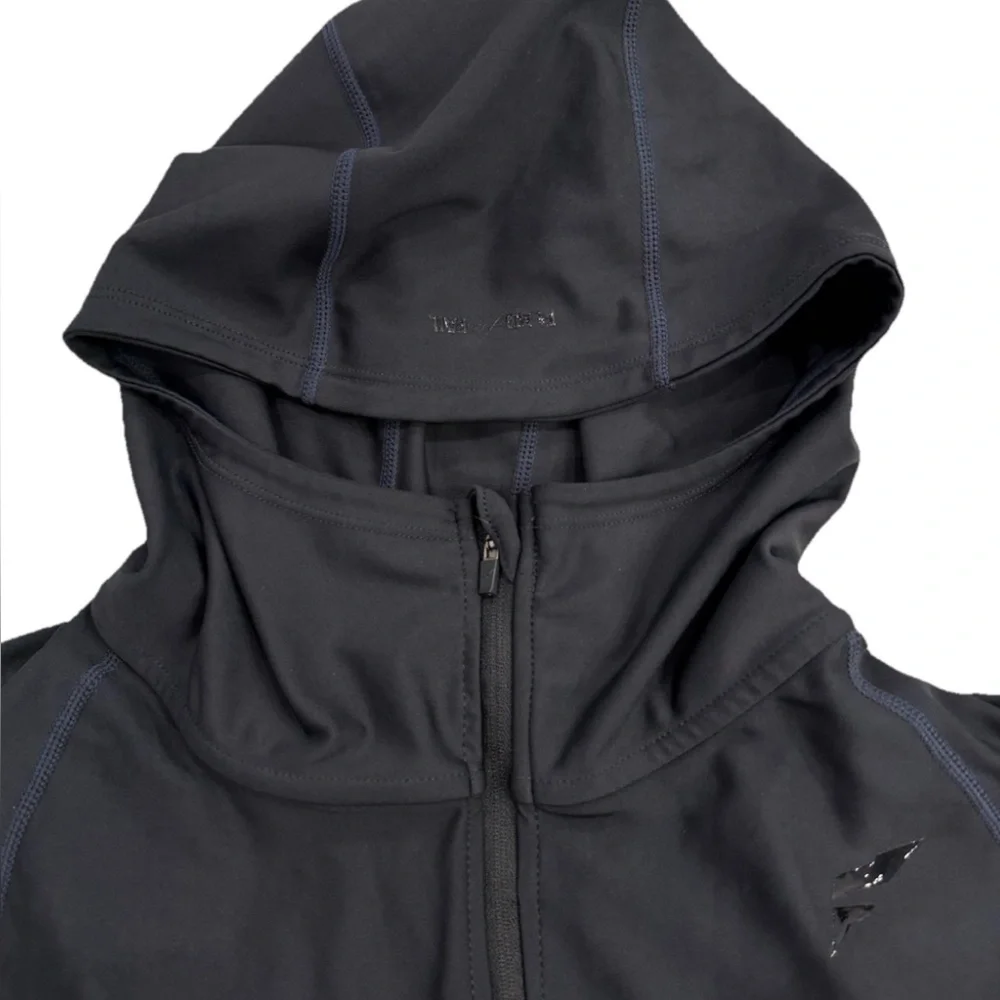Flag Nor Fail Open Back Athletic Hoodie • Women’s Small • Black Zip Jacket